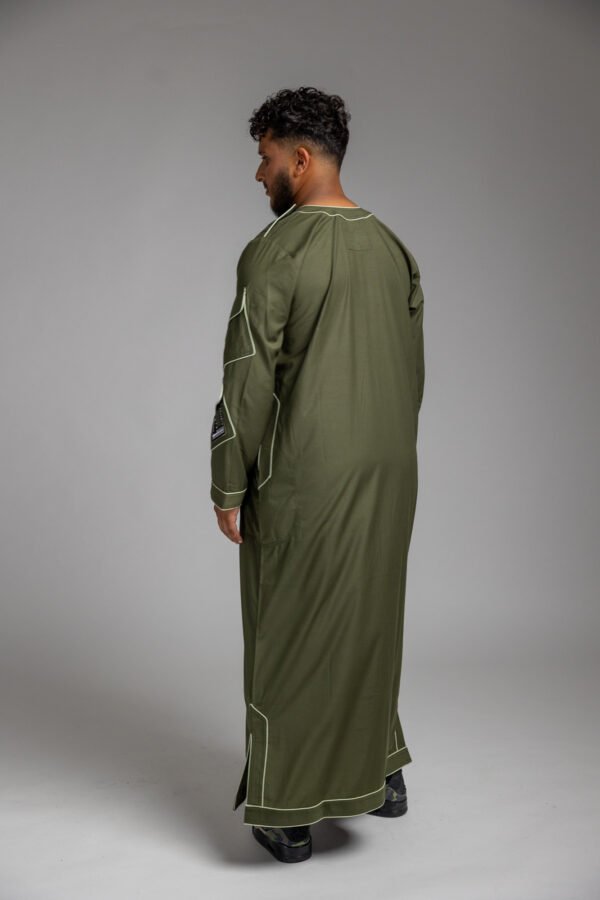 KHAKI GREEN THOBE - Image 2