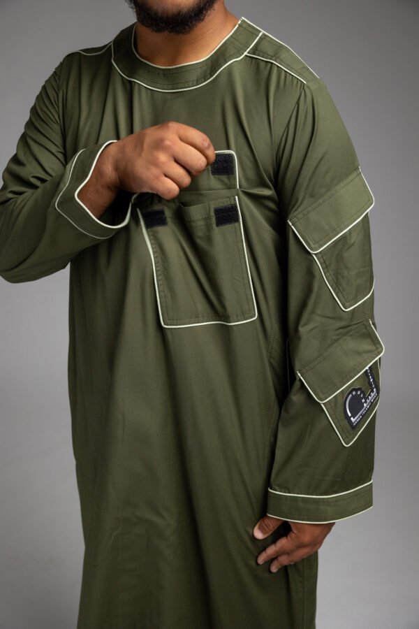 KHAKI GREEN THOBE - Image 6