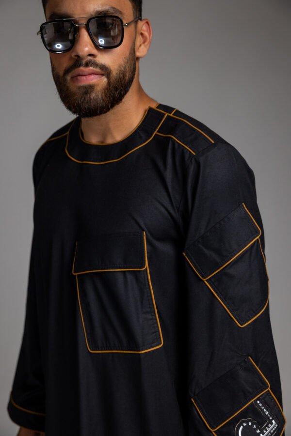 Black/ Gold Thobe - Image 5